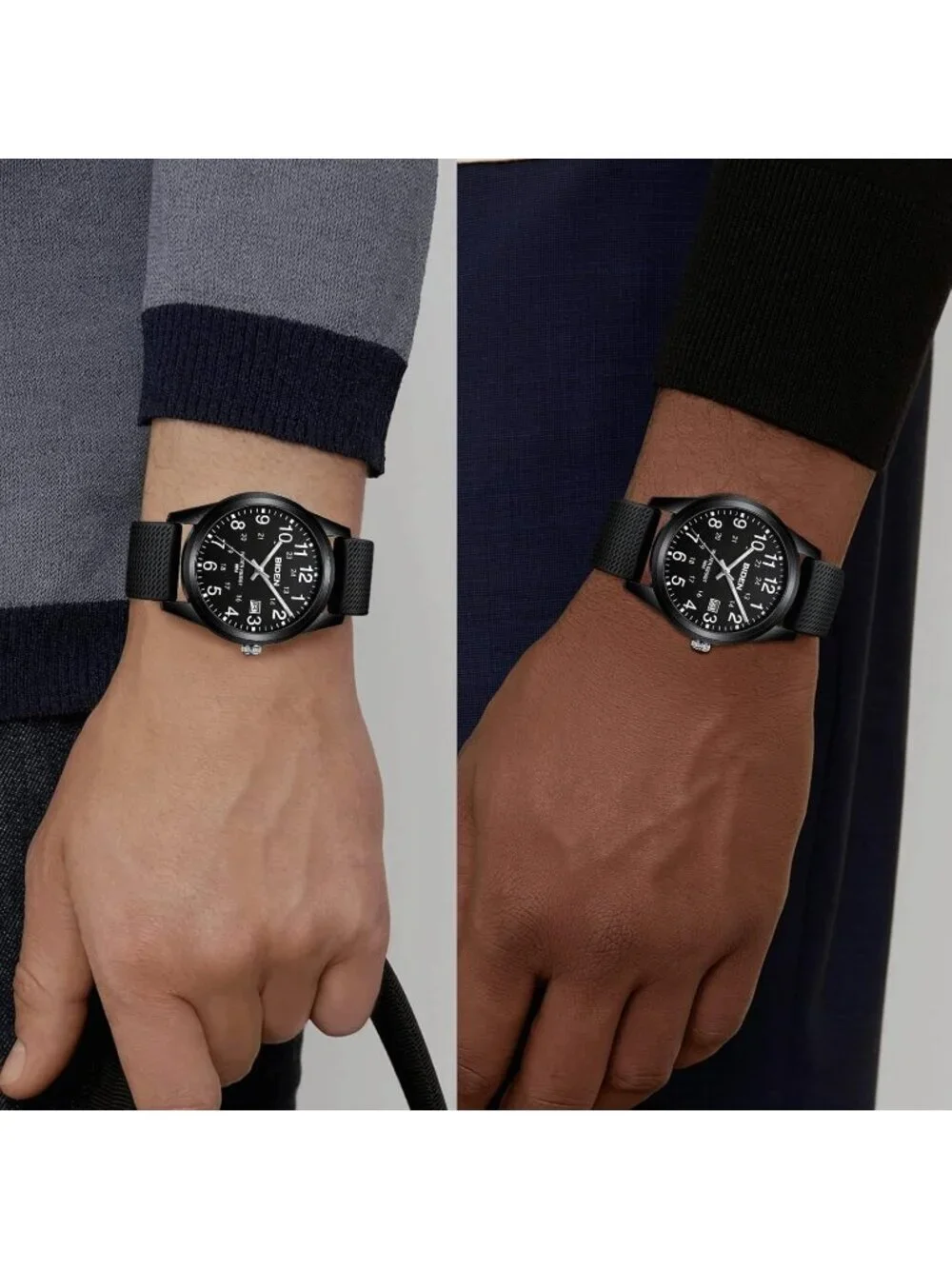 Men's Black Analog Quartz Unisex Medical Professionals Waterproof Nurse Watch